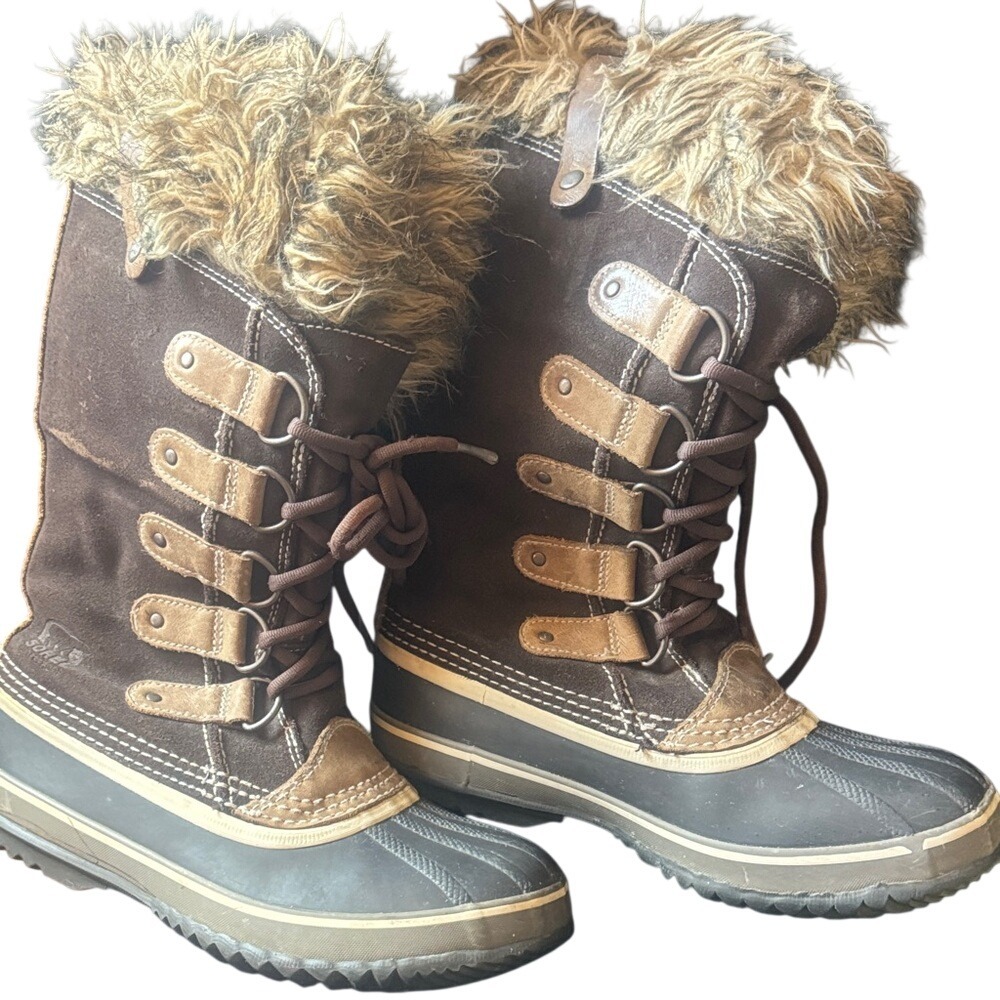 Sorel Joan of Arctic Brown Suede‎ Faux Fur Waterproof Winter Boots NL1452-248 7